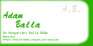 adam balla business card